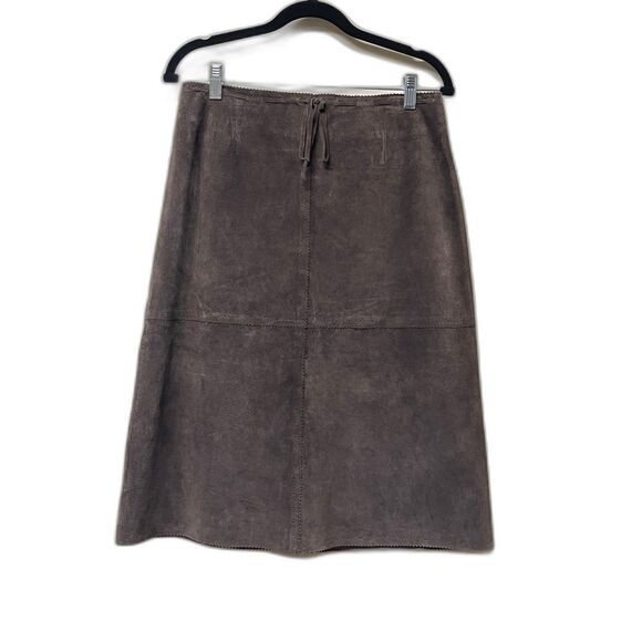 MARGARET GODFREY VINTAGE Brown Suede Skirt, Sz 8 - Picture 1 of 8